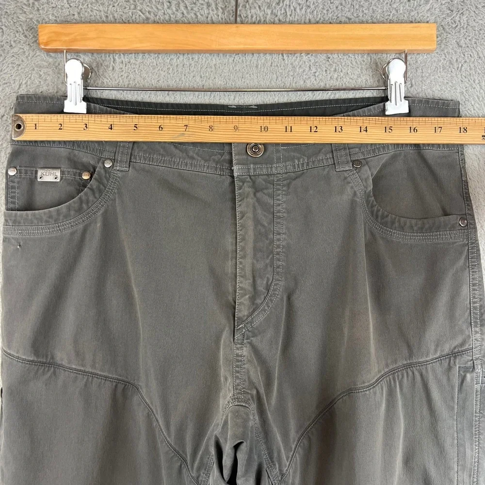 Kuhl Rydr Mens 36x30 Gray Articulated Knee Vented Hiking Work Pants Outdoor